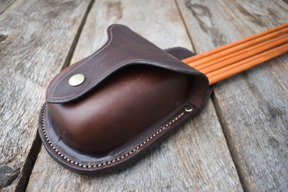 Leather POCKET/POCKET Quiver, Archery Quiver, Arrow Quiver with pocket and flap for hip pocket