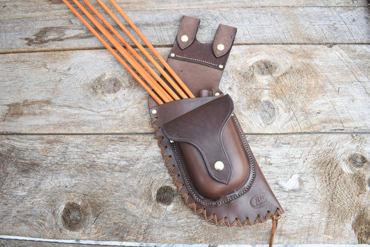 Leather Archery HIP Quiver, Archery Belt Quiver, Arrow Quiver for Traditional Archery with pocket