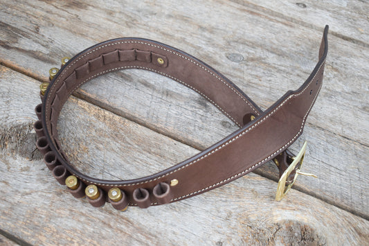 La ceinture de cartouche en cuir Highwayman, ceinture de cartouche occidentale, doublée
