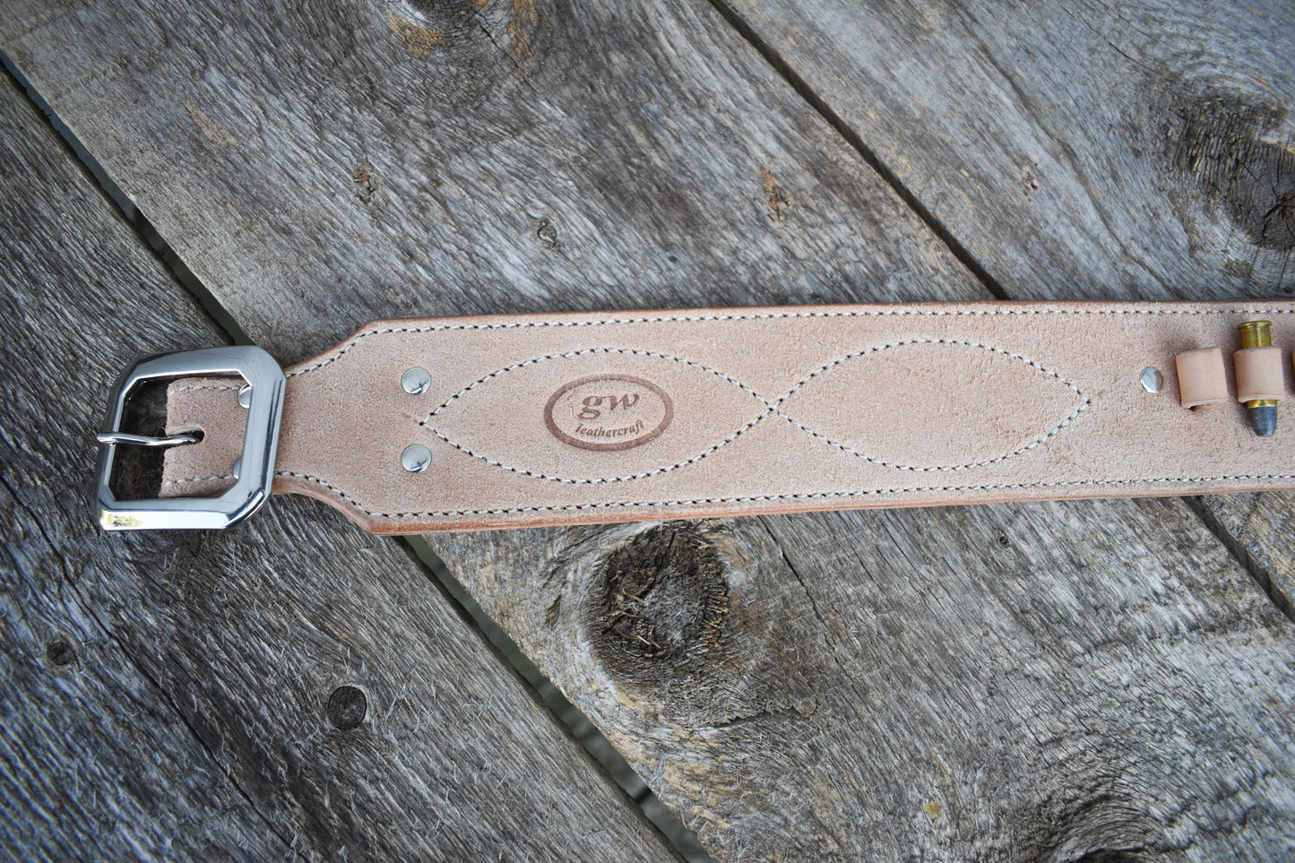 The Masstown Drifter Leather Cartridge Belt, Western Cartridge Belt, lined