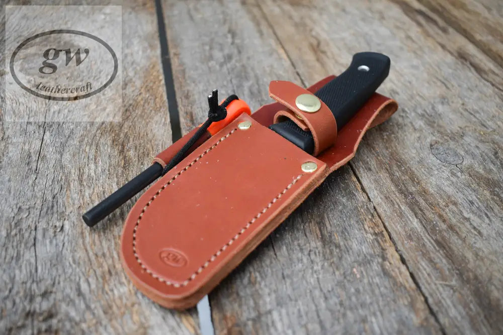 Bushcraft Knife Sheath Leather Vertical Carry Scabbard