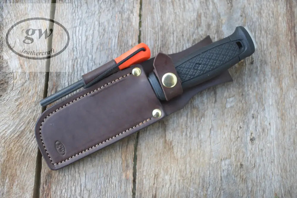 Bushcraft Knife Sheath Leather Vertical Carry Scabbard