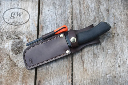 Bushcraft Knife Sheath Leather Vertical Carry Scabbard