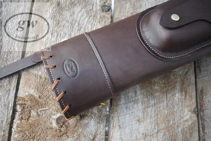 Leather Back Quiver Magnus Pattern For Traditional Archery 20 Inch