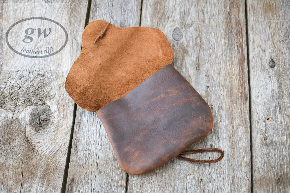 Leather Belt Pouch Kodiak Leather For Bushcraft Edc Historical Reenacting Or Hunting