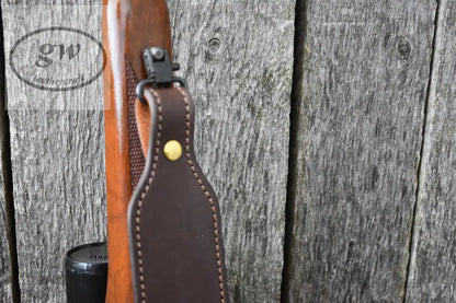 Leather Rifle Sling Shoulder Sling Cobra Style With Thumb Hole