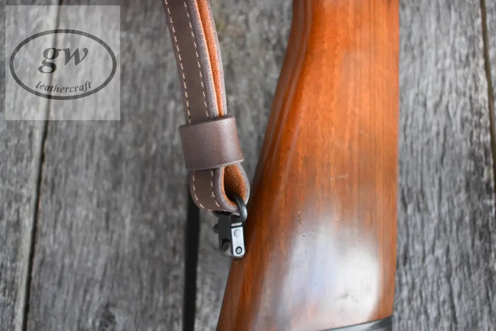 Leather Rifle Sling Shoulder Sling Cobra Style With Thumb Hole