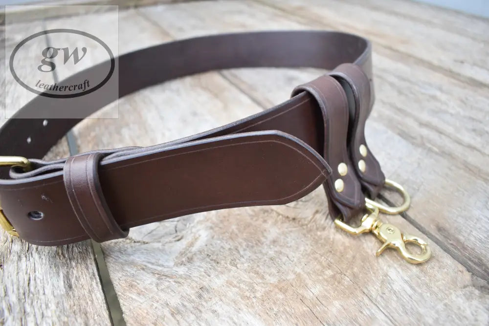 Leather Utility Belt Bushcraft Gear Archery 2 Inch Wide With Danglers