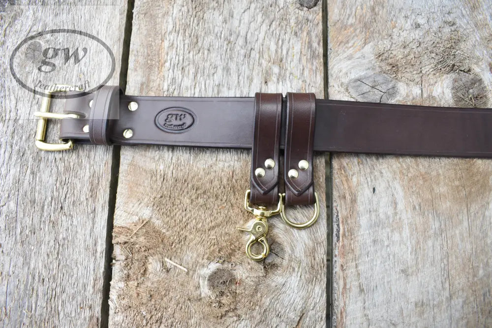 Leather Utility Belt Bushcraft Gear Archery 2 Inch Wide With Danglers