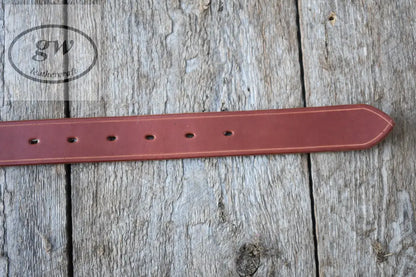 Mens Leather Belt Full Grain Belt Waist 1.5 Inches With Your Choice Of Buckle Chestnut