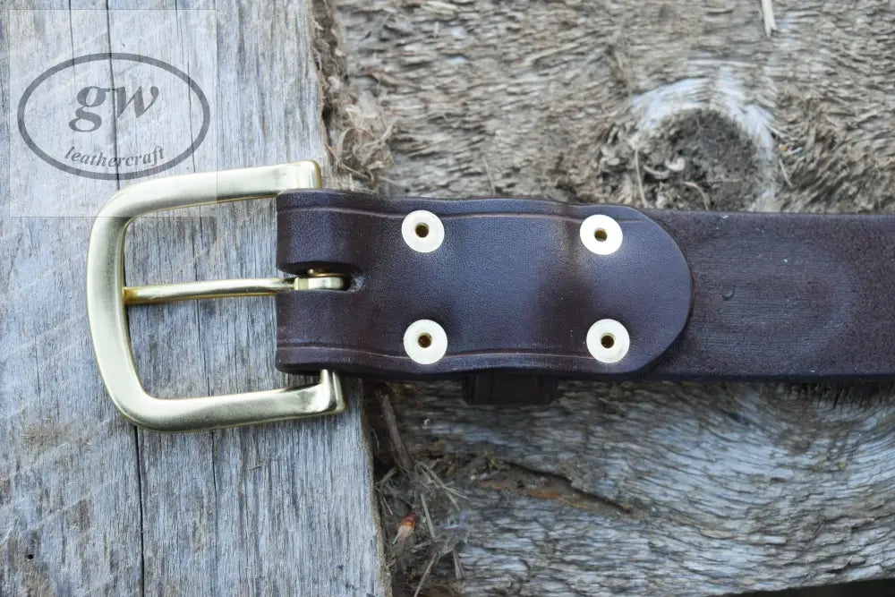 Mens Leather Belt Full Grain Belt Waist 1.5 Inches With Your Choice Of Buckle Dark Brown