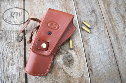 The Duke Leather Cartridge Belt Western Functional Money Belt With Double Fast Draw Holsters Lined