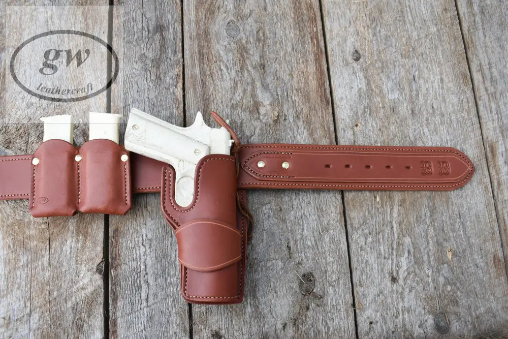 The Favourite Leather Holster Belt Western Style With Fast Draw Holster For 1911 Lined