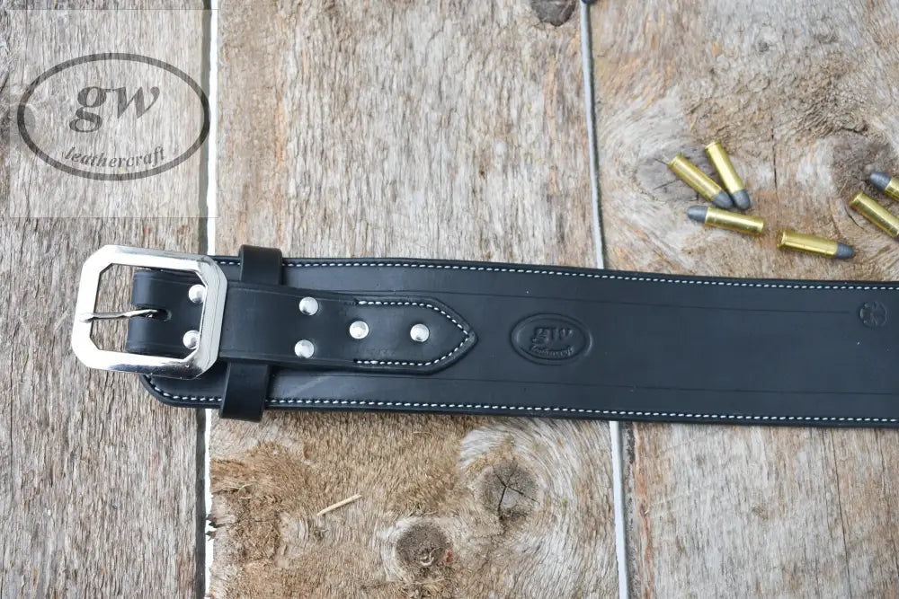 The Highwayman Leather Cartridge Belt Western With Double Fast Draw Holsters