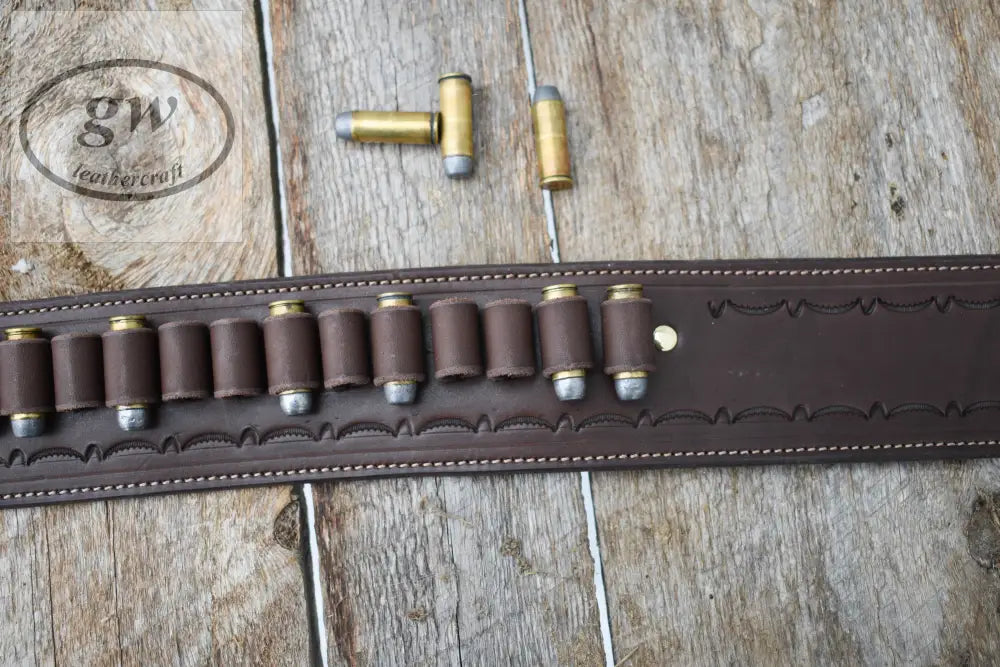 The Rogers Hill Ransacker Leather Cartridge Belt Western Lined And Tooled