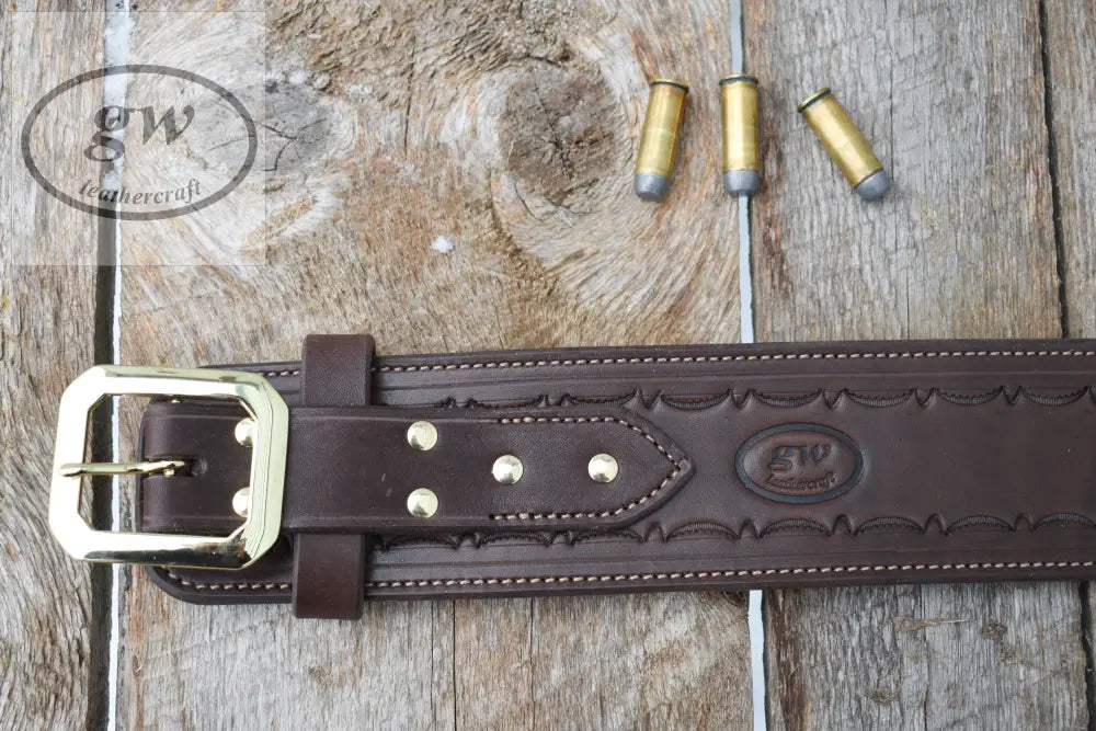 The Rogers Hill Ransacker Leather Cartridge Belt Western Lined And Tooled