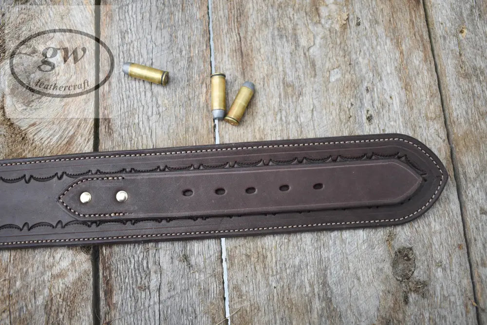 The Rogers Hill Ransacker Leather Cartridge Belt Western With Single Fast Draw Holster Lined And