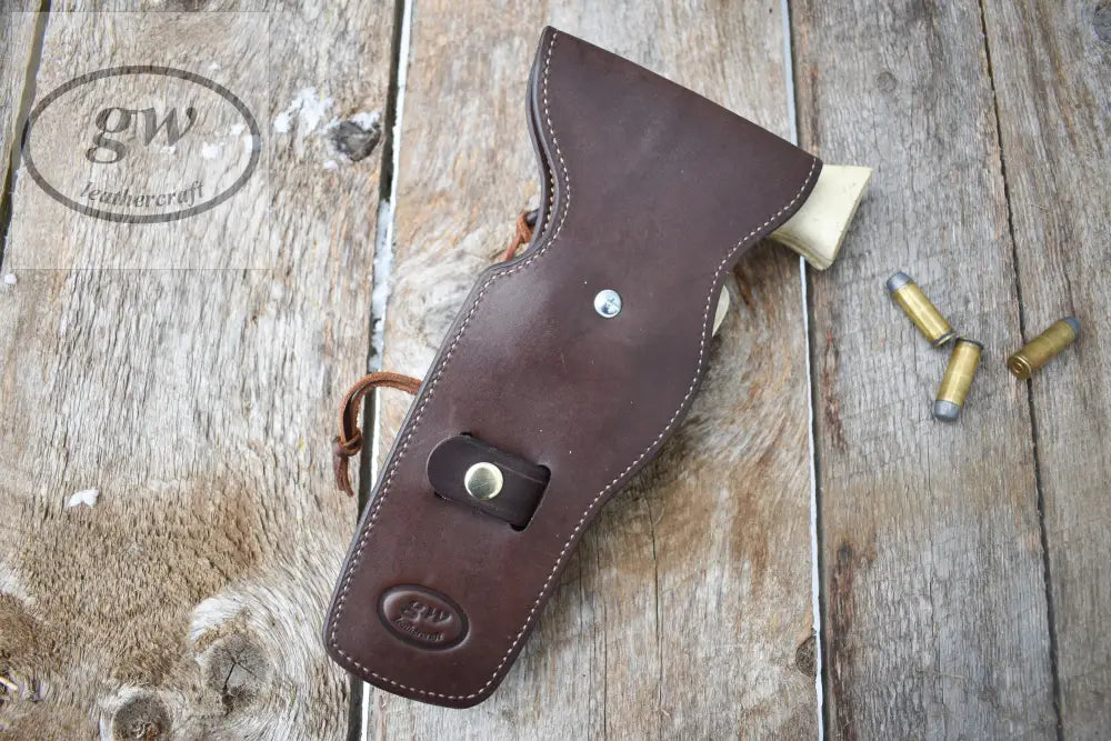 The Rogers Hill Ransacker Leather Cartridge Belt Western With Single Fast Draw Holster Lined And