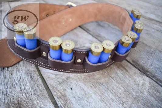 The Thamesville Marauder Shotgun Belt Leather Cartridge Shell Lined