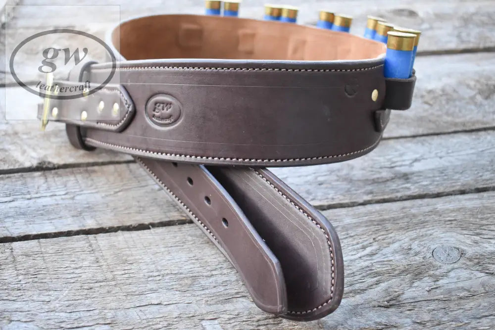 The Thamesville Marauder Shotgun Belt Leather Cartridge Shell Lined