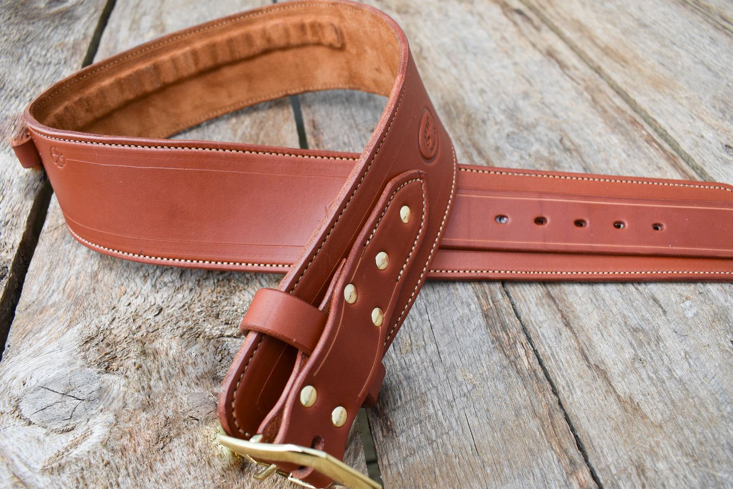 The Thamesville Marauder Leather Cartridge Belt, Western Cartridge Belt, lined