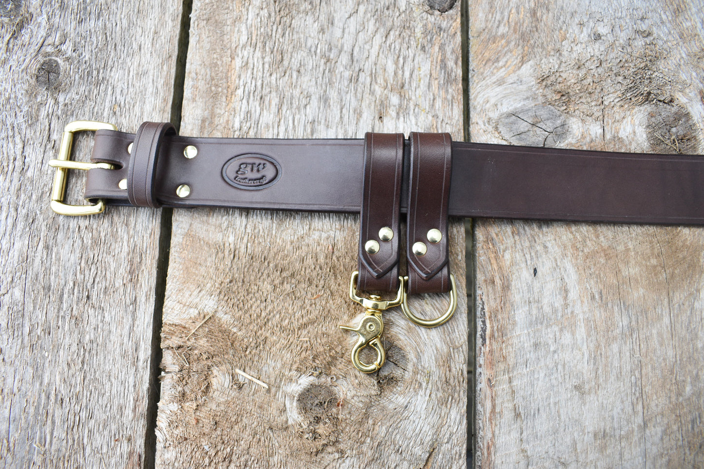 Leather Utility Belt, Bushcraft Gear Belt, Archery Belt, 2 inch wide Leather Belt, with 2 Belt Danglers