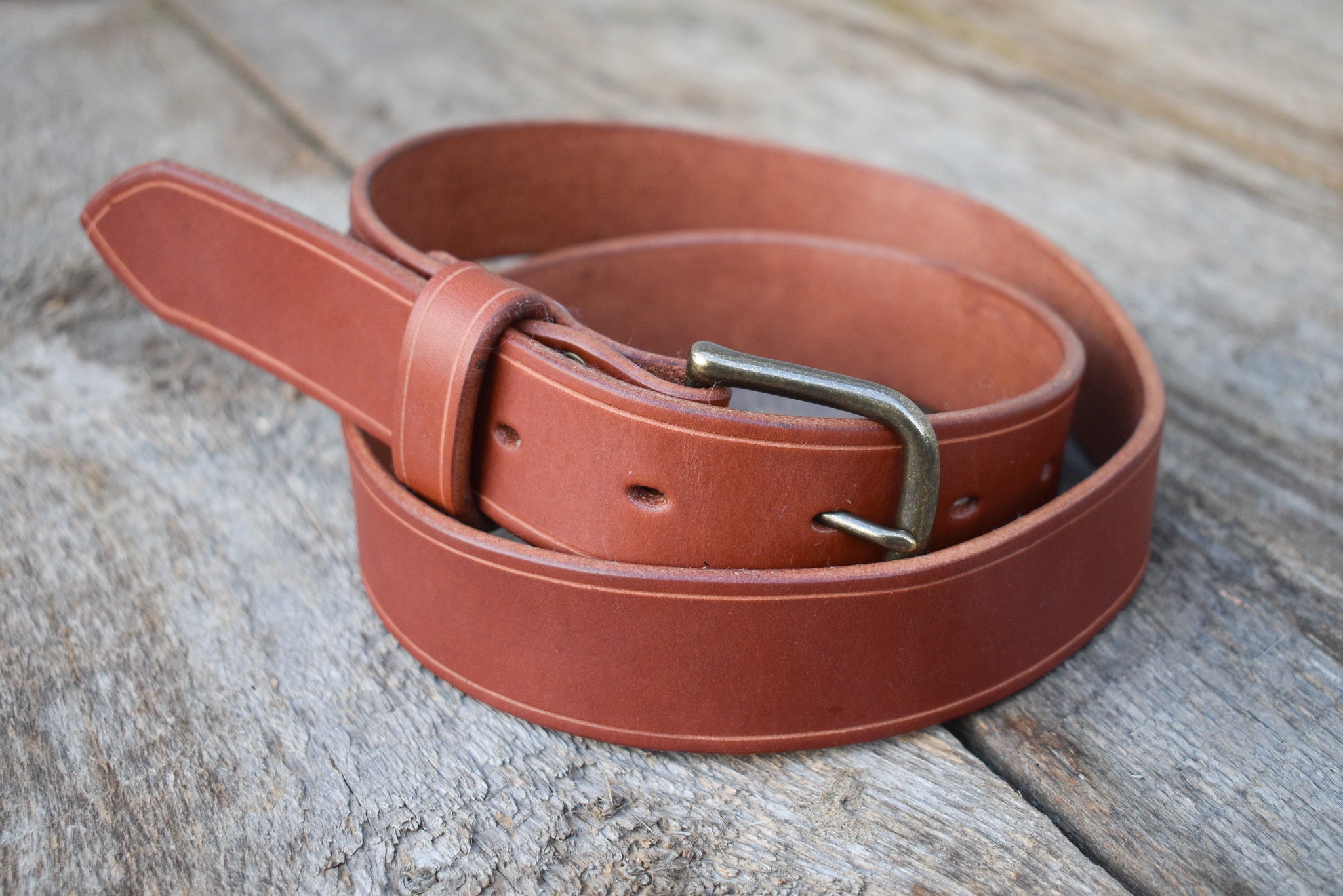 Leather 1.5 Stamped Buckle Belt