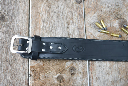 The Highwayman Leather Cartridge Belt, Western Cartridge Belt, with Single Fast Draw holster
