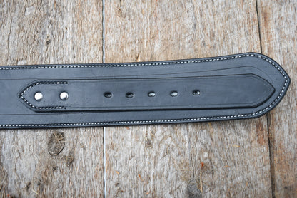 The Highwayman Leather Cartridge Belt, Western Cartridge Belt, with Double Fast Draw holsters