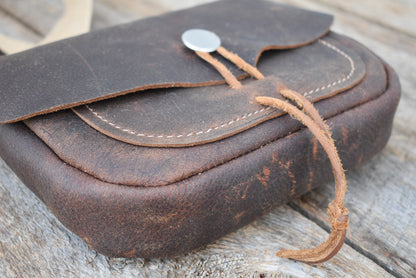 Leather Shoulder Bag, Black Powder Possibles Bag, 18th Century Hunting Bag or leather shooting bag for black powder shooting or bushcraft