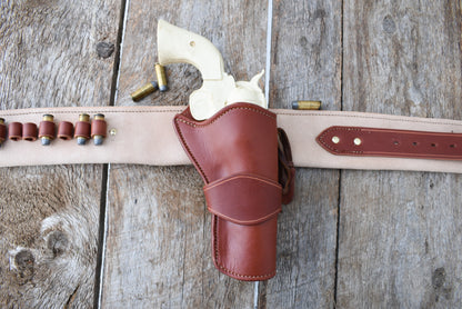 La ceinture de cartouche en cuir Duke, la ceinture de cartouche occidentale, la ceinture d’argent fonctionnelle avec étui Fast Draw, doublée
