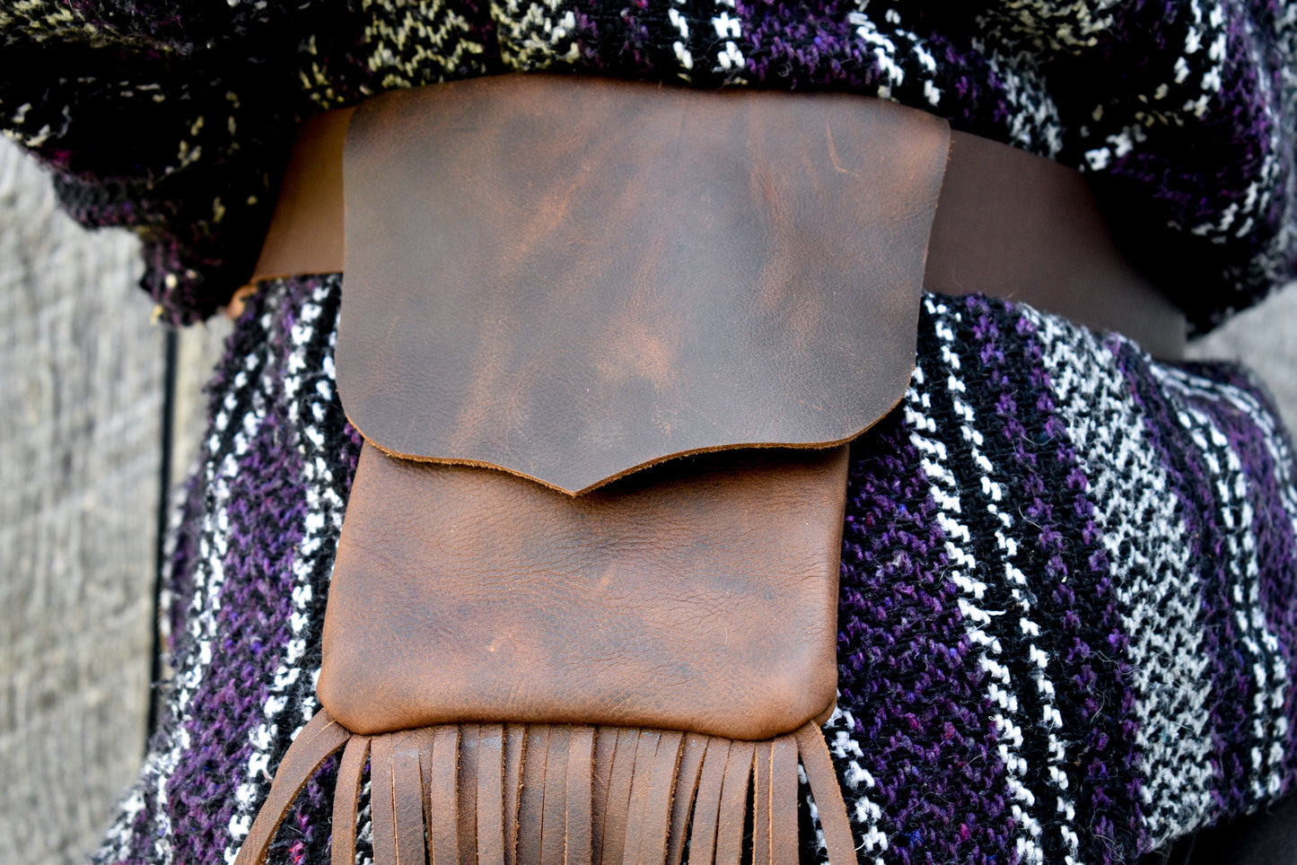 Pochette BELT en cuir plié, pochette bushcraft, pochette EDC, sac taille, sac ceinture ou sac hanche
