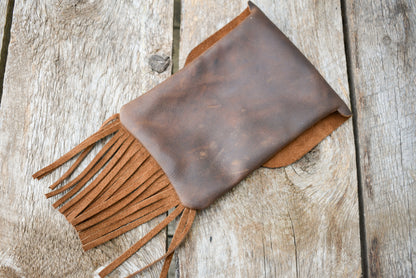 Folded Leather BELT Pouch, bushcraft pouch, EDC pouch, waist bag, belt bag or hip bag
