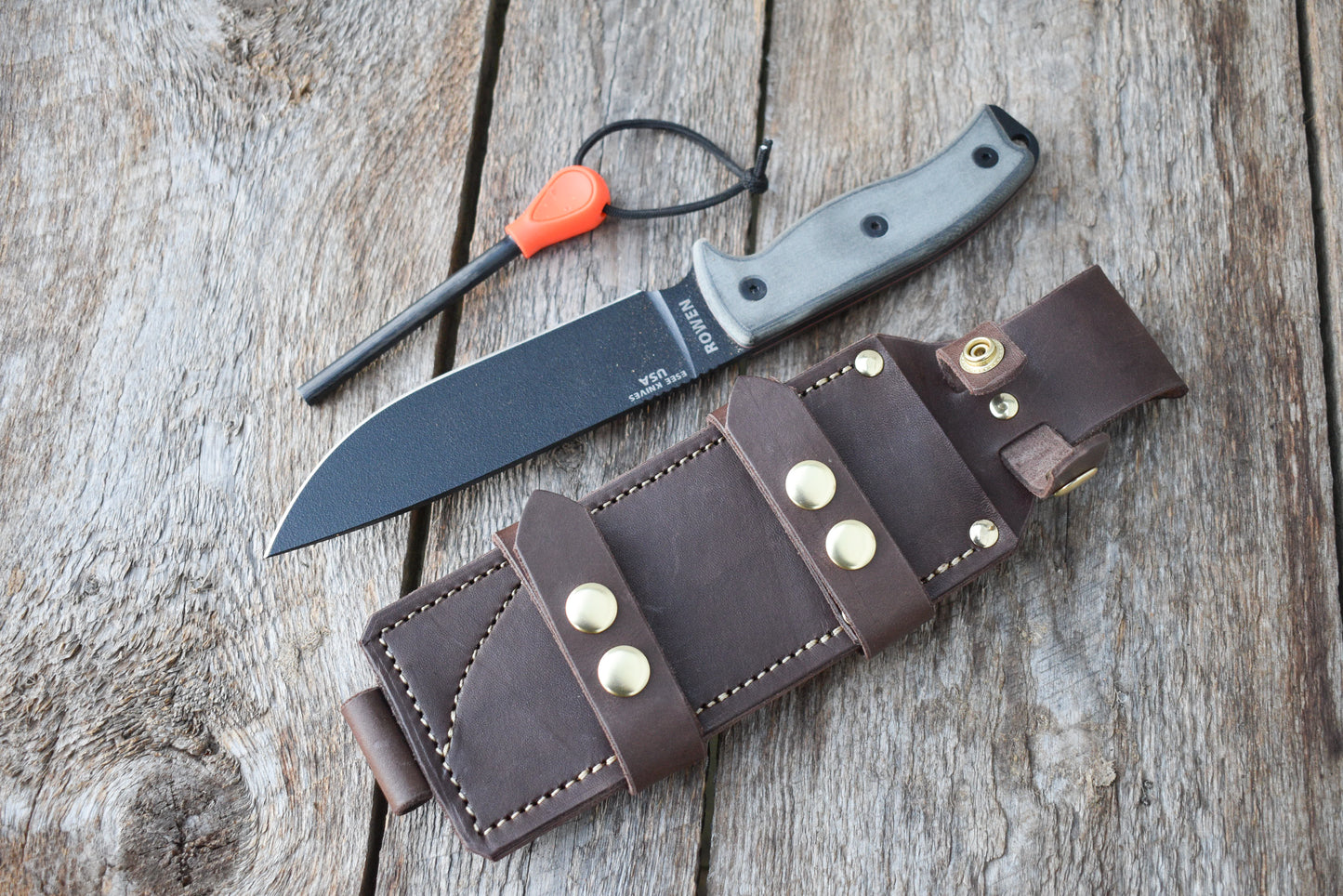 Bushcraft Knife Sheath, Leather Knife Sheath, Horizontal carry sheath, –  gwleathercraft